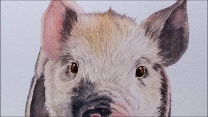 How to Paint a Realistic Little Pig in Watercolor