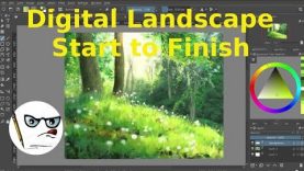 Digital landscape painting Start to Finish