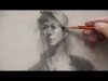 Human figure drawing demonstration with charcoal pencil