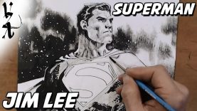 Jim Lee drawing Superman during Twitch stream