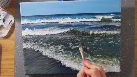 Painting More Waves acrylic painting timelapse