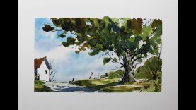 Rural landscape sketching in line and washsimple and easy.Nil Rocha youtube
