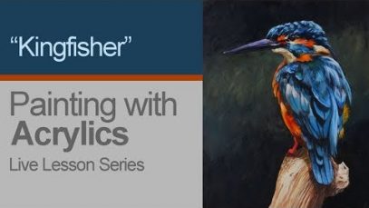 Acrylic Painting Lesson Time Lapse Kingfisher Bird