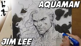 Jim Lee drawing Aquaman during Twitch Stream