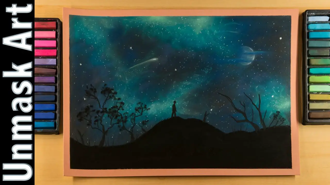 Night Sky in the Forest Oil Pastel Original Painting 5x7 Inch - Etsy  Australia-saigonsouth.com.vn