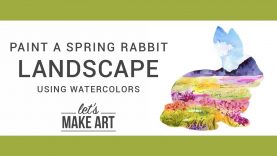 Spring Rabbit Landscape Watercolor Painting Tutorial