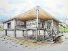 Color pencil drawing House drawing