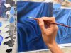 Painting folds in fabric drapery