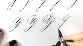 Modern calligraphy letter quotYquot
