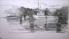 Pencil drawing Boat