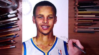 Stephen Curry Colored pencil drawing drawholic