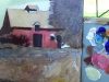 The Sandburg Barn Plein Air Painting by Roger Bansemer
