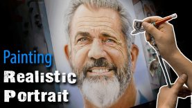 Hyperrealistic Airbrush Painting Portrait of Mel Gibson