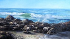 California Seascape Ocean Wave amp Rocks oil painting