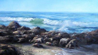 California Seascape Ocean Wave amp Rocks oil painting