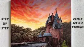 Castle STEP by STEP Acrylic Painting Tutorial ColorByFeliks