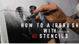 How to airbrush with HD Stencils Airbrushing a PS4 with spiderman HD stencil