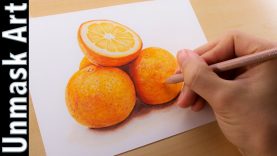 Oranges Still Life Colored Pencil Drawing Time Lapse