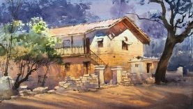 Plein Air Watercolour Landscape Painting Old House EPISODE 29 Ganesh Hire HD