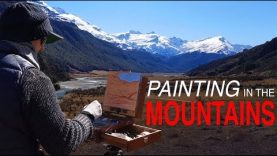 Painting Distant Mountains How to paint EN PLEIN AIR Rees Valley New Zealand