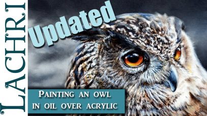 Photorealistic Owl Oil over Acrylic painting demo amp tips w Lachri
