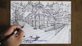 draw a town in a perspective….must see by miandza