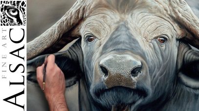 quotLast Warningquot Oil painting demo of a Cape Buffalo by Alsac