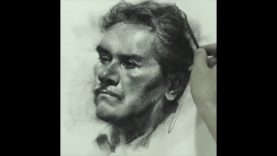 quotMr.Carmonaquot Charcoal and charcoal pencil portrait drawing on paper by Zimou Tan
