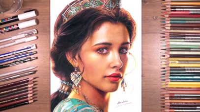 Drawing Aladdin Princess Jasmine Naomi Scott