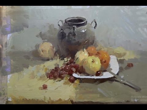 painting still life in gouache