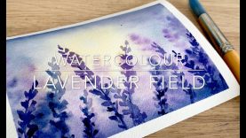 Watercolour Lavender Field