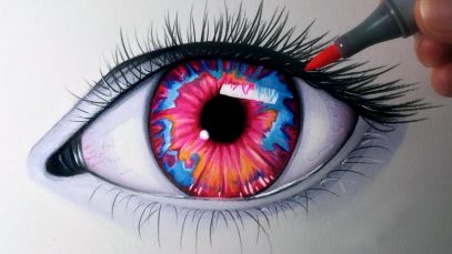 Drawing an Opal Coloured Eye Time Lapse