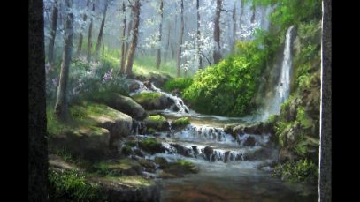 Landscape Painting Misty Forest Creek Paint with Kevin Hill