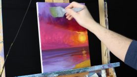 Ocean Sunset Oil Painting Lesson Preview Moment of Bright Reflection Tim Gagnon