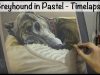 Brindle Greyhound Dog in Pastel on Pastelmat