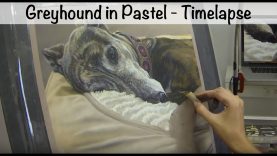 Brindle Greyhound Dog in Pastel on Pastelmat