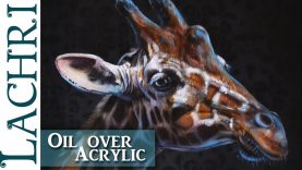 Giraffe oil over acrylic painting demonstration w Lachri