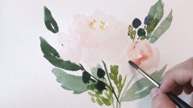 Real Time Loose Watercolor Peony