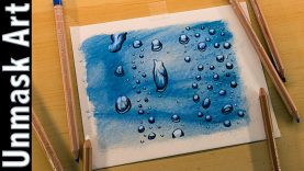 Water Droplets Colored Pencil Drawing Time Lapse