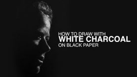 How to Draw with White Charcoal on Black Paper Portrait Drawing