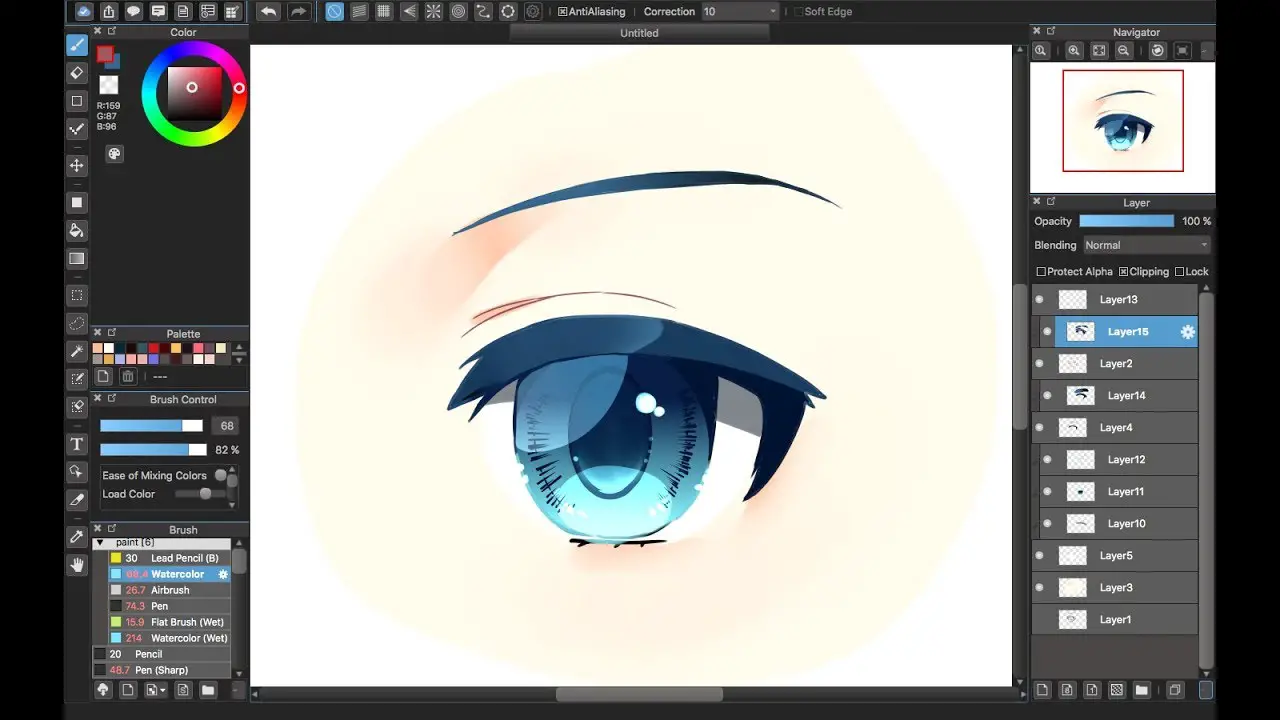 How to Color Anime Eyes in PaintTool SAI (13 Steps)