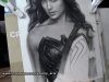 Realism Portrait Drawing Of Gal Gadot as Wonder Woman with Graphite Pencil