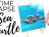 Sea Turtle Acrylic Painting Time Lapse On Mini Canvas