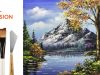 Challenge 18 Autumn lakes scene mountain landscape acrylic painting