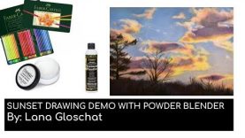 Colored Pencil Cloud and Sunset Tutorial Using Powder Blender