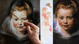 1ST AND 2ND GLAZES Portrait of a young girl after Rubens