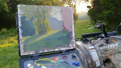 Evening Light plein air landscape oil painting. 2018