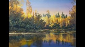 quotAlone with autumnquot landscape. Acrylic. Composer Victor Nikolaevich Yushkevich