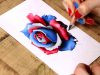 Drawing a Patriotic Rose