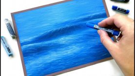 Drawing the sea Soft pastel timelapse